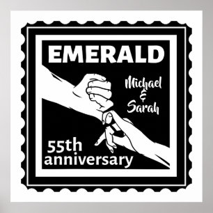 Emerald bröllop-årsdagen 55 år poster