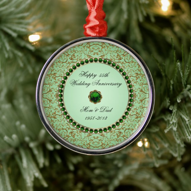 Emerald Bröllop-årsdagen Ornament (Träd)