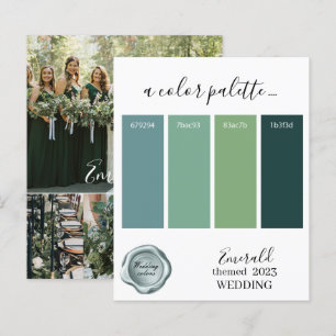 Emerald Bröllop färg Palette Card 2023
