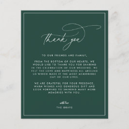 Emerald Bröllop - tackkort Flygblad