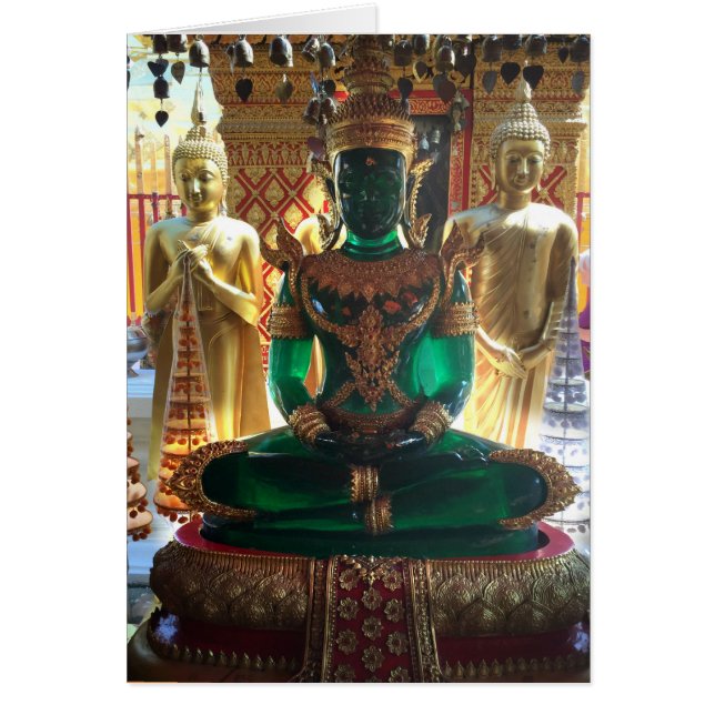 Emerald Buddha och Nagas i Thailand Hälsningskort (Framsidan)