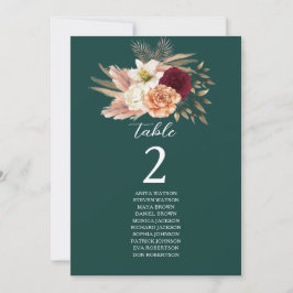 Emerald Burgundy Blommigt Bord Seating