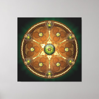 Emerald Celtic Chieftain's Shield Canvastryck