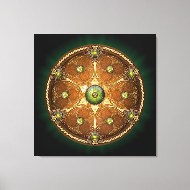 Emerald Celtic Chieftain's Shield Canvastryck (Framsida)