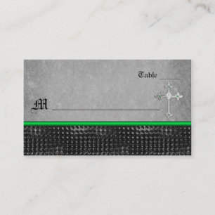 Emerald Celtic Kor Grönt and Black Place Card Placeringskort