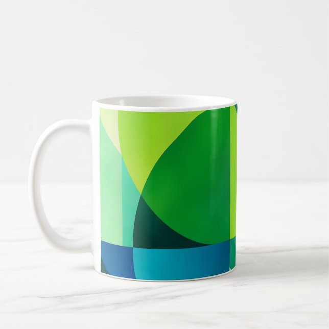 Emerald Citrus Geometric Abstract Kaffemugg (Vänster)
