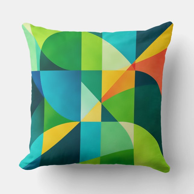 Emerald Citrus Geometric Abstract Kudde (Framsida)