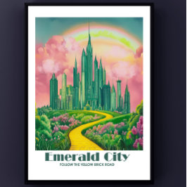 Emerald City Digital Art - Guiden Oz Poster