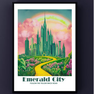 Emerald City Digital Art - Guiden Oz Poster