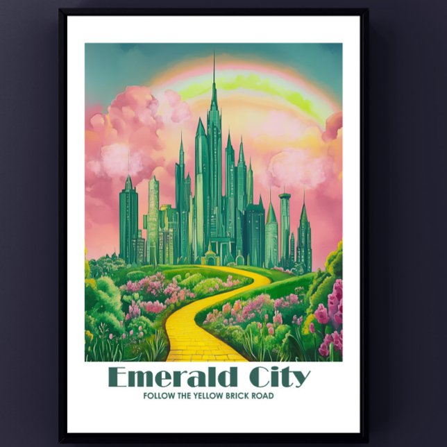 Emerald City Digital Art - Guiden Oz Poster (Emerald City Poster)