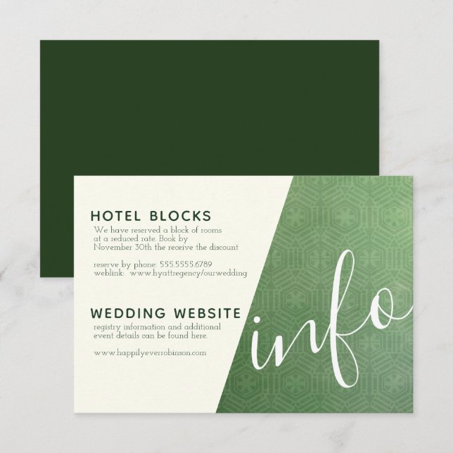 Emerald City Info Card Inbjudningar (Fram/baksida)