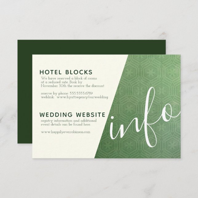 Emerald City Info-kort Inbjudningar (Fram/baksida)