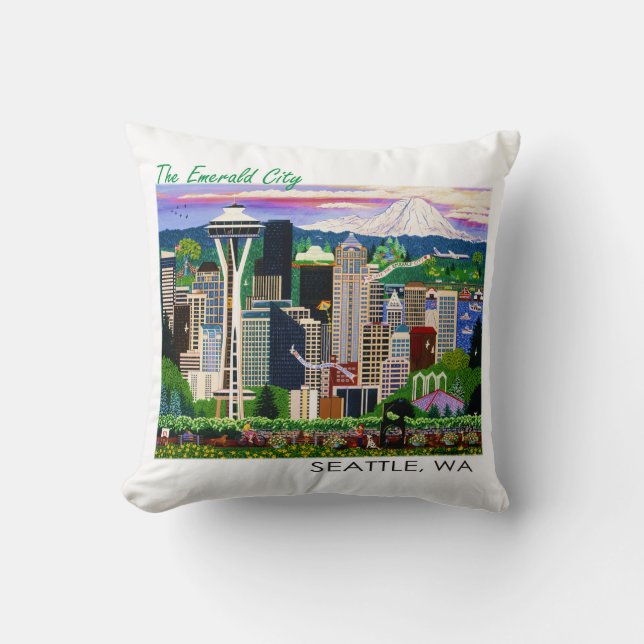 Emerald City Seattle Kudde (Framsida)