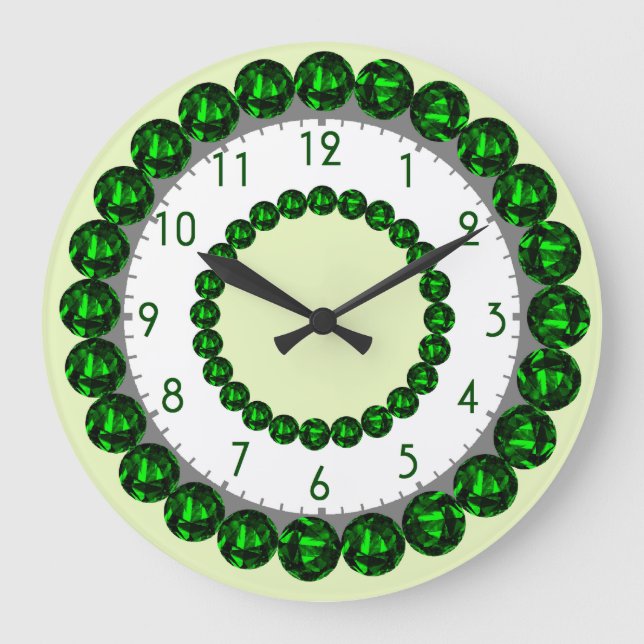 Emerald Clock med nummer Stor Klocka (Framsida)