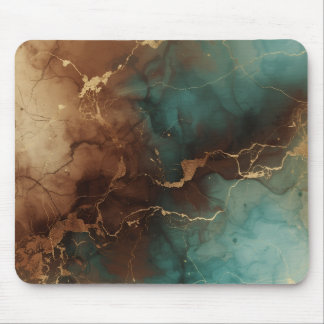 Emerald Copper Marble Luxe Mousepad Musmatta