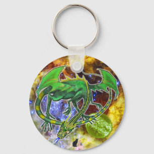 Emerald Cosmic Dragon Nyckelring