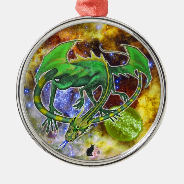 Emerald Cosmic Dragon Ornament (Framsidan)