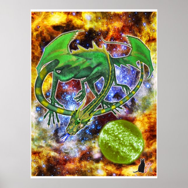Emerald Cosmic Dragon Poster (Framsidan)