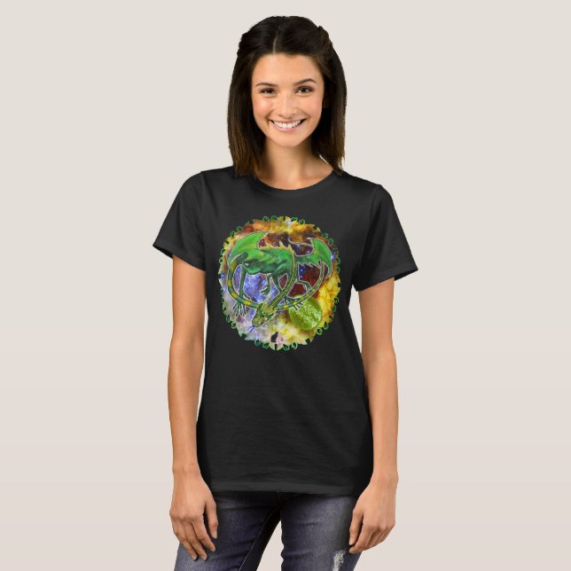 Emerald Cosmic Dragon T-Shirt (Hel framsida)