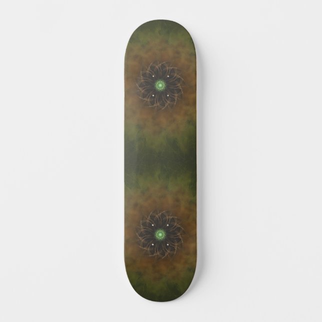 Emerald Cosmic Mandala Burst Mini Skateboard Bräda 18,5 Cm (Framsida)