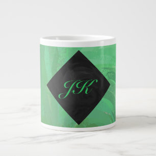 Emerald Cream och Black Monogram Jumbo Mugg