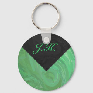 Emerald Cream och Black Monogram Nyckelring