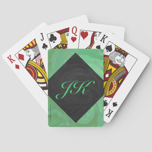 Emerald Cream och Black Monogram Spel Kort (Baksidan)