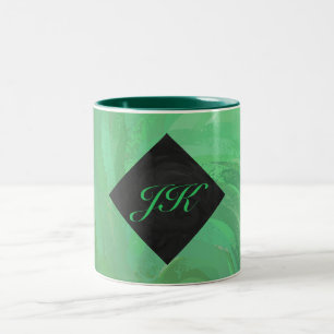 Emerald Cream och Black Monogram Två-Tonad Mugg