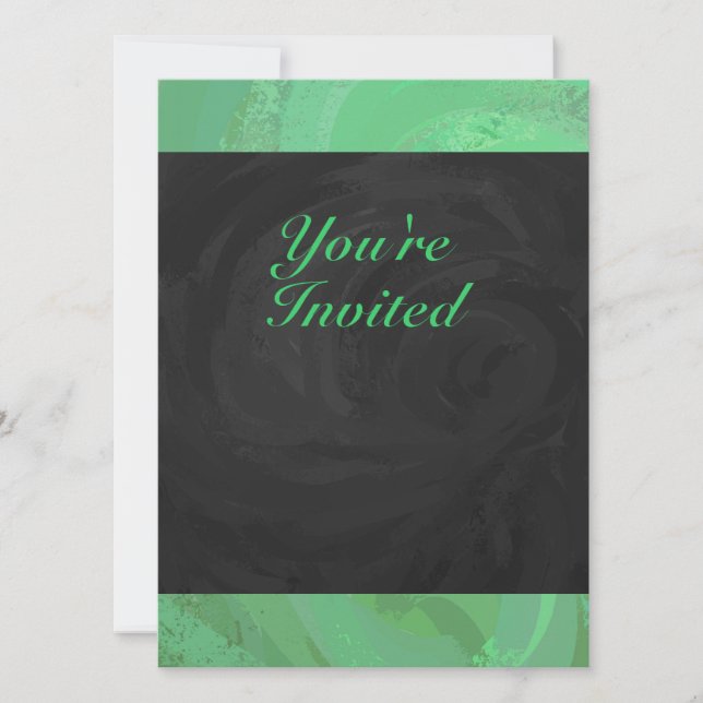 Emerald Cream och Black Party Inbjudningar (Framsida)
