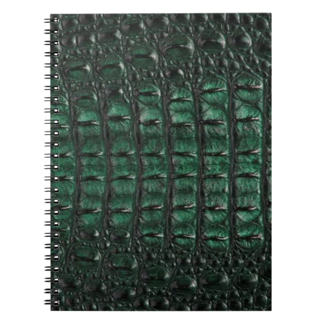 Emerald Crocodile Leather Luxury Exotic  Skin Anteckningsbok (Framsidan)