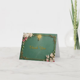 Emerald Cross & Rose Garden Bröllop Tack Kort