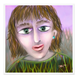 Emerald Curiosity ~ Modern kvinnlig porträttvägg Fototryck