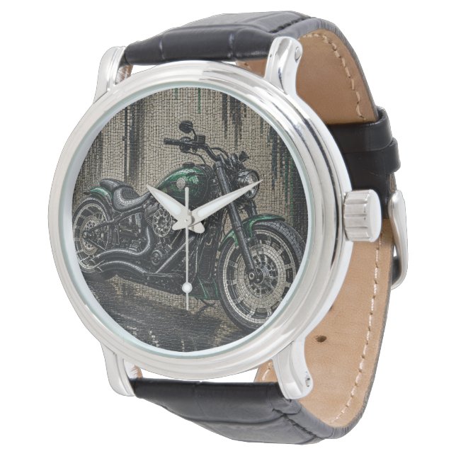 Emerald Custom Cruiser – 3D Mikro Mosaik Armbandsur (Vinklad)