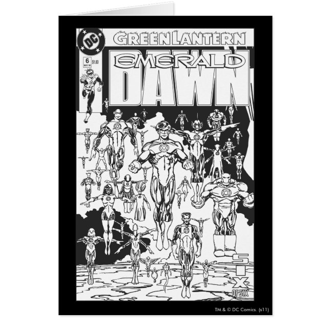 Emerald Dawn Cover, Black and White Hälsningskort (Framsidan)