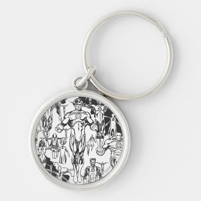 Emerald Dawn Cover, Black and White Rund Silverfärgad Nyckelring (Framsidan)