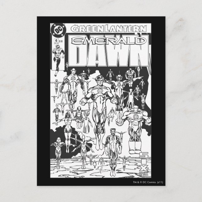 Emerald Dawn Cover, Black and White Vykort (Framsida)