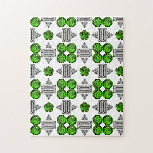 Emerald Diamond Gemstone Art, Grönt Pussel (Vertikal)