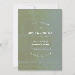 Emerald Distress Elegance Wedding bjudande Inbjudningar