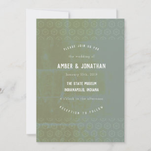 Emerald Distress Elegance Wedding bjudande Inbjudningar