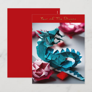 Emerald Dragon Origami Chinese New Year HPostC Helg Vykort