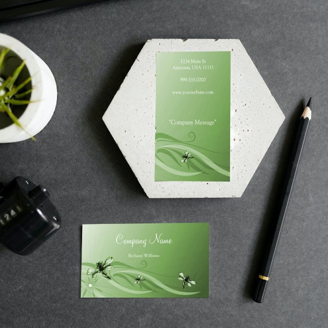 Emerald Dragonflies Affärskort Visitkort (Emerald Dragonflies Business Card)