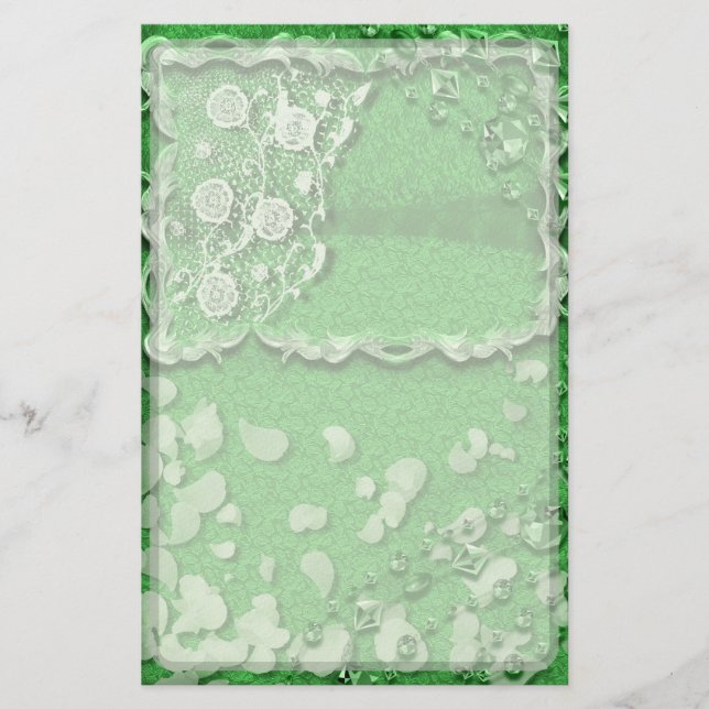 Emerald Dreams Junk Journal Style Trompe L'oeil Brevpapper (Framsida)