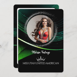Emerald Dust Premium Pageant Promo Card Inbjudningar