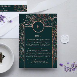 Emerald Dusty Ro Monogram Wandesen Bröllop Tilläggskort