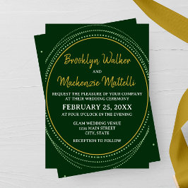 Emerald Elegance Wedding Invitation Inbjudningar
