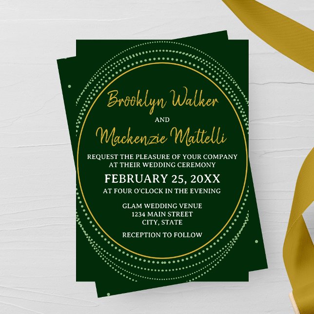 Emerald Elegance Wedding Invitation Inbjudningar (Skapare uppladdad)