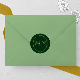 Emerald Elegance Wedding Sticker Runt Klistermärke
