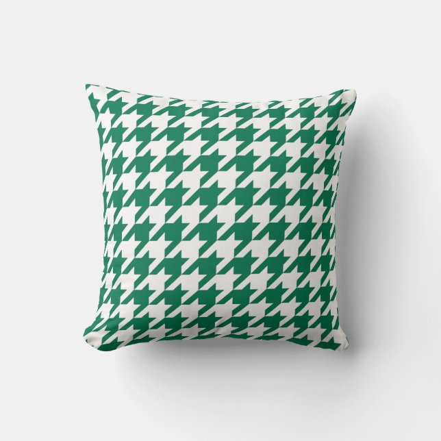 Emerald Elegant Houndstooth Kudde (Framsida)