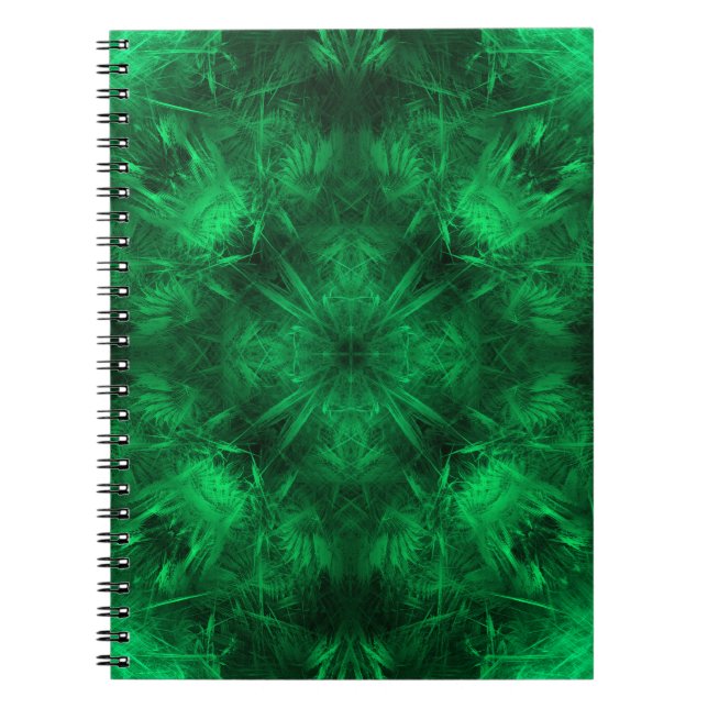 Emerald Energy Mandala Fraktal Konst Anteckningsbok (Framsidan)