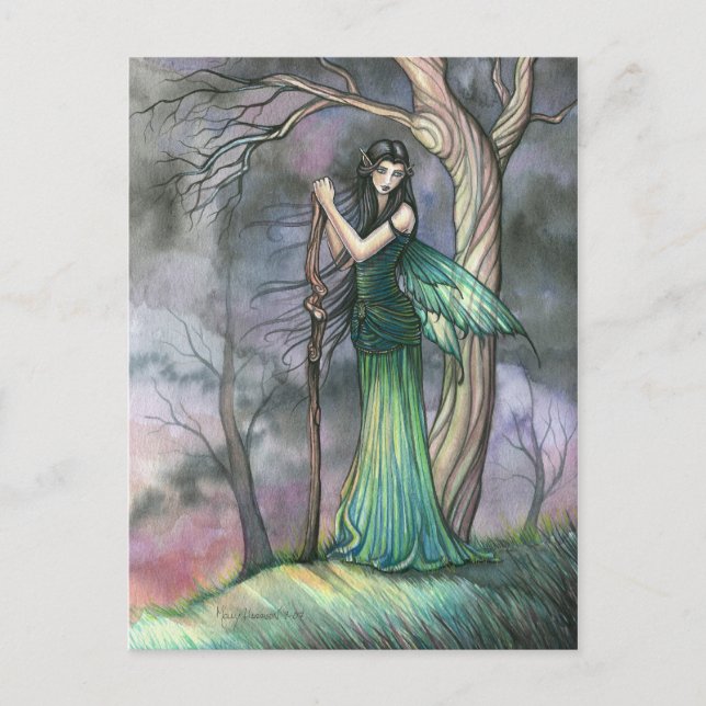 Emerald Fae Fantasy Fairy Postcard Vykort (Framsida)
